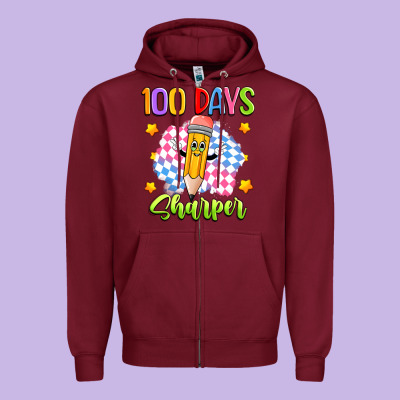 100 Days Sharper Zipper Hoodie Designed By Artiststas
