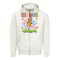 Oatmeal Heather 100 days sharper Zipper Hoodie - Artiststas