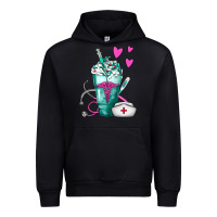 Black Nurse Frappe Urban Hoodie - FaDigitalArtStudio