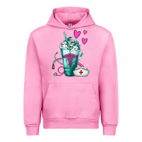 Fuchsia Pink Nurse Frappe Urban Hoodie - FaDigitalArtStudio