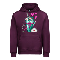 Mauve Wine Nurse Frappe Urban Hoodie - FaDigitalArtStudio