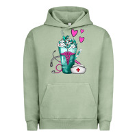 Pigment Oil Green Nurse Frappe Urban Hoodie - FaDigitalArtStudio