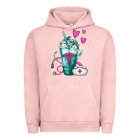 Pigment Salmon Nurse Frappe Urban Hoodie - FaDigitalArtStudio