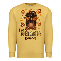 Antique Gold have a melanin christmas afro messy bun Premium Sweatshirt - texasbilliewilder