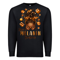 Black have a melanin christmas afro messy bun Premium Sweatshirt - texasbilliewilder