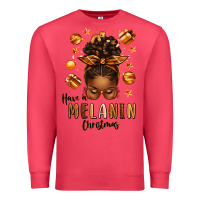 Cardinal have a melanin christmas afro messy bun Premium Sweatshirt - texasbilliewilder