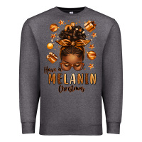 Charcoal Heather have a melanin christmas afro messy bun Premium Sweatshirt - texasbilliewilder
