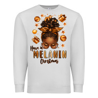 Dove Grey have a melanin christmas afro messy bun Premium Sweatshirt - texasbilliewilder