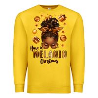Lemon have a melanin christmas afro messy bun Premium Sweatshirt - texasbilliewilder