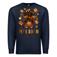 Navy have a melanin christmas afro messy bun Premium Sweatshirt - texasbilliewilder