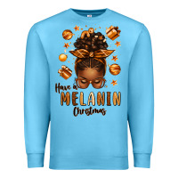 Ocean Blue have a melanin christmas afro messy bun Premium Sweatshirt - texasbilliewilder