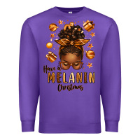 Purple have a melanin christmas afro messy bun Premium Sweatshirt - texasbilliewilder