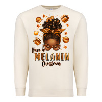 Sandshell have a melanin christmas afro messy bun Premium Sweatshirt - texasbilliewilder