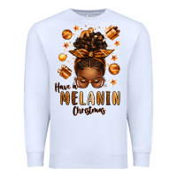 White have a melanin christmas afro messy bun Premium Sweatshirt - texasbilliewilder