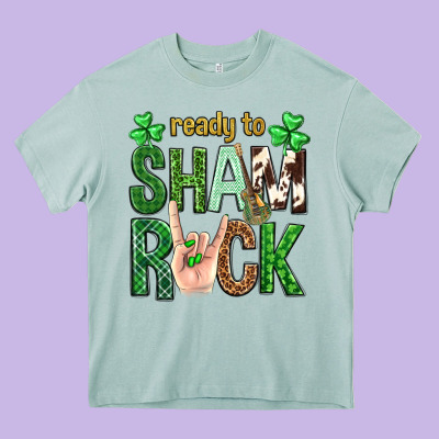 Ready To Shamrock St. Patrick's Day Heavy Core Tee Designed By Neo Western