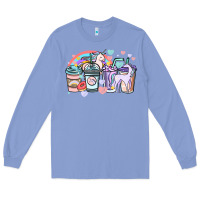 Colony Blue unicorn coffee cups Long Sleeve Tee - NancyCooperArtShop