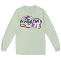 Matcha unicorn coffee cups Long Sleeve Tee - NancyCooperArtShop