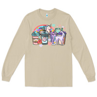 Mushroom unicorn coffee cups Long Sleeve Tee - NancyCooperArtShop
