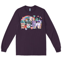 Plum unicorn coffee cups Long Sleeve Tee - NancyCooperArtShop