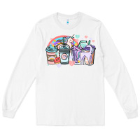 White unicorn coffee cups Long Sleeve Tee - NancyCooperArtShop