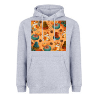 Heather Grey Fall Pumpkins Autumn Coffee Heavyweight Hoodie - texasbilliewilder