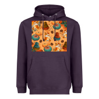 Plum Fall Pumpkins Autumn Coffee Heavyweight Hoodie - texasbilliewilder