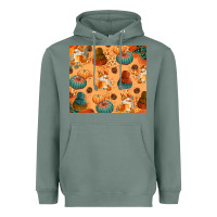 Sage Fall Pumpkins Autumn Coffee Heavyweight Hoodie - texasbilliewilder