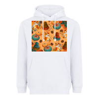 White Fall Pumpkins Autumn Coffee Heavyweight Hoodie - texasbilliewilder