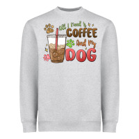 Heather Grey all i need is coffee and my dog Heavyweight Sweatshirt - MaliasSmallBusiness