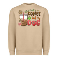 Mushroom all i need is coffee and my dog Heavyweight Sweatshirt - MaliasSmallBusiness