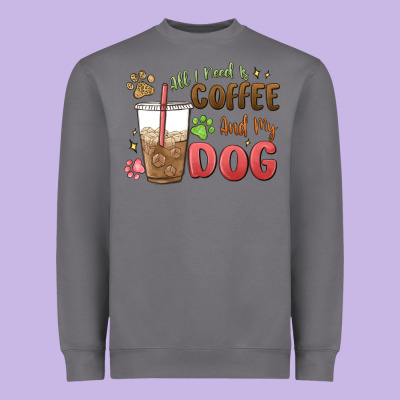 All I Need Is Coffee And My Dog Heavyweight Sweatshirt Designed By Maliassmallbusiness