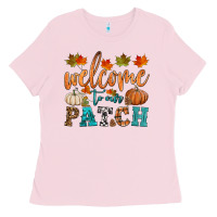 Bubblegum Pink welcome to our patch Ladies Tee - HRA Design Shop