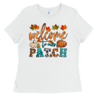 White welcome to our patch Ladies Tee - HRA Design Shop