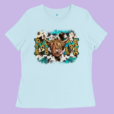 Highland Cow Mom Ladies Tee Designed By Jahusdesignshop