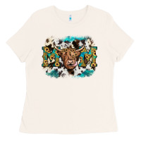 Bone highland cow mom Ladies Tee - JahusDesignShop