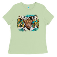 Matcha highland cow mom Ladies Tee - JahusDesignShop