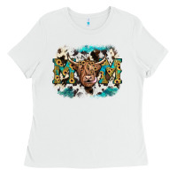 White highland cow mom Ladies Tee - JahusDesignShop