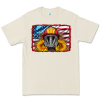 Bone firefighter air mask and sunflower Premium Tee - HRA Design Shop