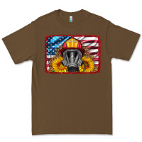 Cacao firefighter air mask and sunflower Premium Tee - HRA Design Shop