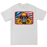 Dove Grey firefighter air mask and sunflower Premium Tee - HRA Design Shop