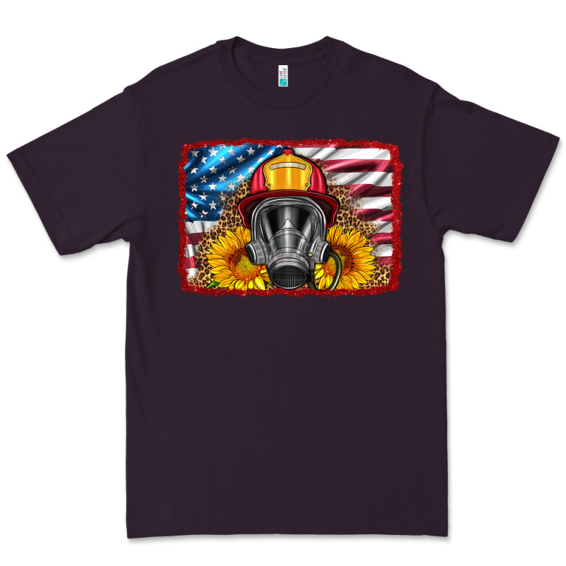 Firefighter Air Mask And Sunflower Premium Tee by HRA Design Shop | Teevron