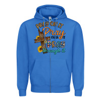 True Royal pray on it pray over it pray through it Zipper Hoodie - Artiststas