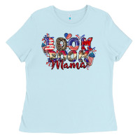 Baby Blue Boom boom Mama 4th of july Ladies Tee - CowGirlArtShop