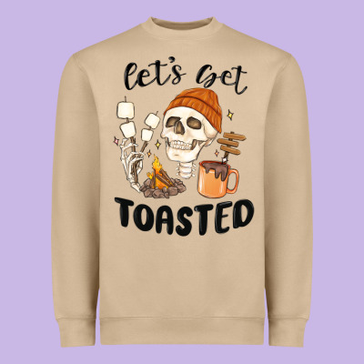 Let's Get Toasted Camping Heavyweight Sweatshirt Designed By Maliassmallbusiness