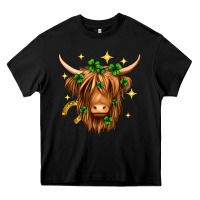 Black St. Patrick's Day Highland Cow Heavy Core Tee - Neo Western