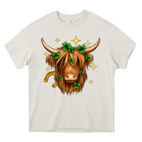 Cream St. Patrick's Day Highland Cow Heavy Core Tee - Neo Western