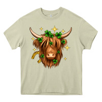 Mossy St. Patrick's Day Highland Cow Heavy Core Tee - Neo Western