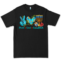 Black peace love hanukkah Premium Tee - AdoDesignShop