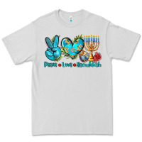 Dove Grey peace love hanukkah Premium Tee - AdoDesignShop