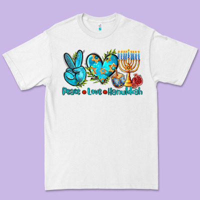 Peace Love Hanukkah Premium Tee Designed By Adodesignshop